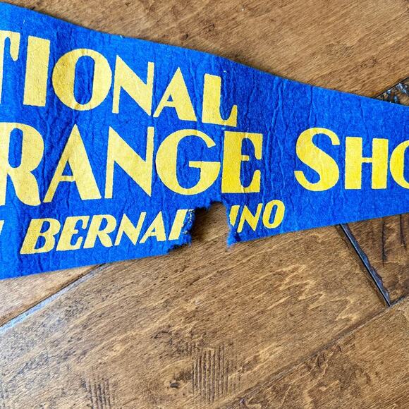 Vtg National Orange Show San Bernardino California Felt Pennant MCM Souvenir 28" - Picture 6 of 6